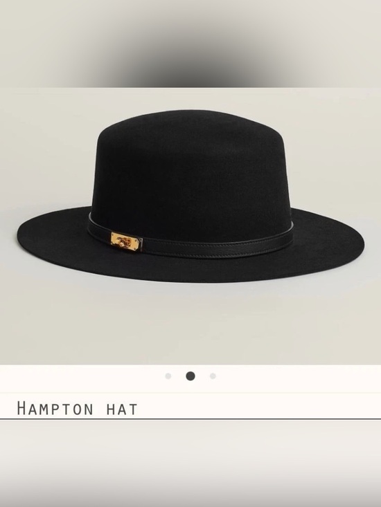 Hermes Accessories - Hermes Black Hampton Fedorda rabbit Hat 57
